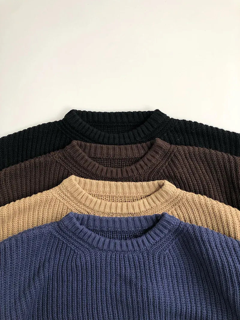 ニット・セーター キッズトップス シンプルベーシックニット長袖セーター 4カラー【mh0006976】