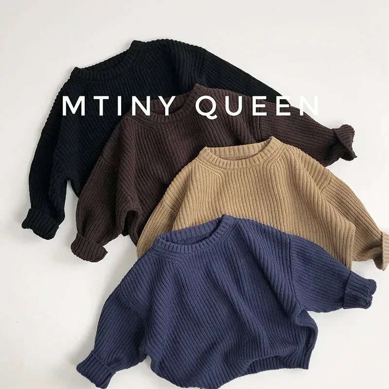 ニット・セーター キッズトップス シンプルベーシックニット長袖セーター 4カラー【mh0006976】