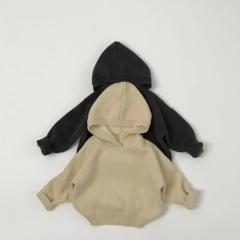 ニット・セーター Beige / 80cm 12M キッズトップス 裏ファーフリースフーディニットプルオーバーセーター【mh0008022】