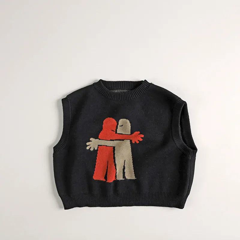 ベスト Black / 12M  80CM キッズベスト キャラクター柄ニットベスト【mh0008341】