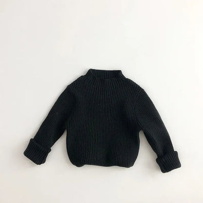 ニット・セーター black / 80cm キッズトップス ニットハイネックカットソー 首元ゆったり 無地 シンプル ベーシック【mh0003473】