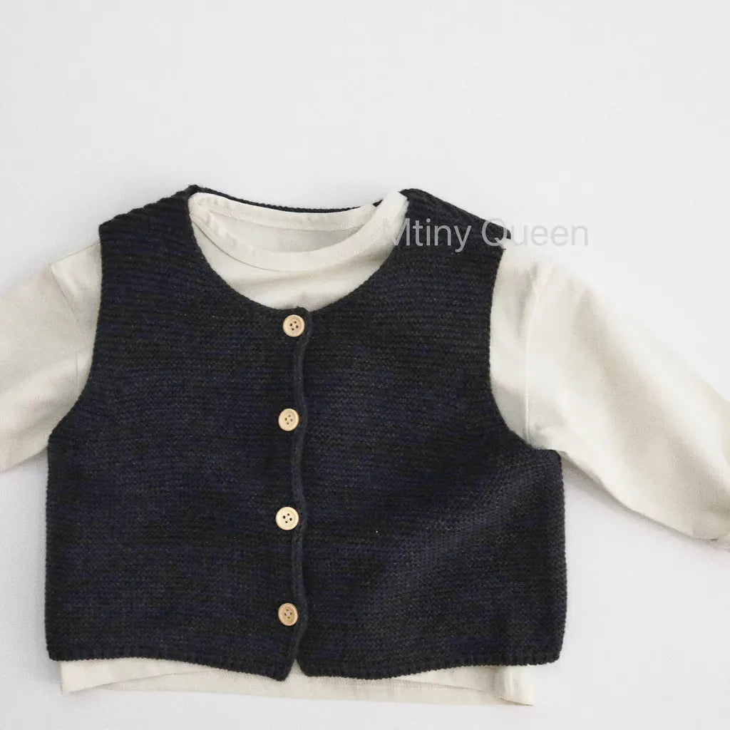 ベスト Dark Gray / 80cm フロントボタンニットベスト【mh0011276】