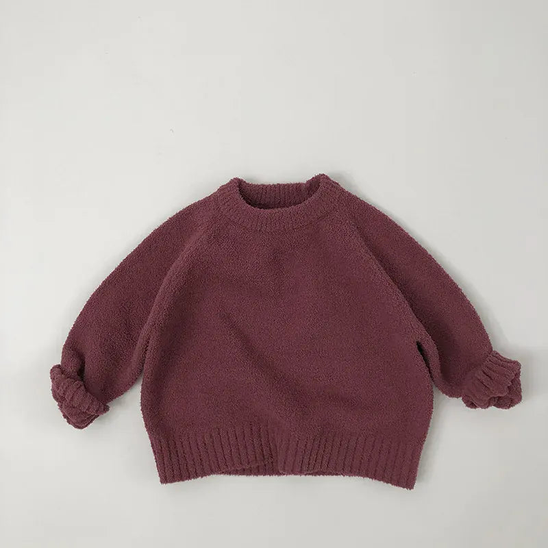 ニット・セーター Dark Red / 80cm 12M キッズトップス スモーキーカラーシンプル長袖ニットセーター【mh0008021】