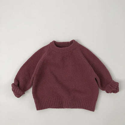 ニット・セーター Dark Red / 80cm 12M キッズトップス スモーキーカラーシンプル長袖ニットセーター【mh0008021】