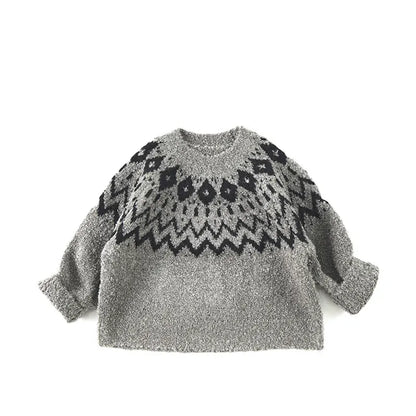 ニット・セーター Gray / 12M  80CM キッズトップス ノルディック柄ニットセーター【mh0008336】