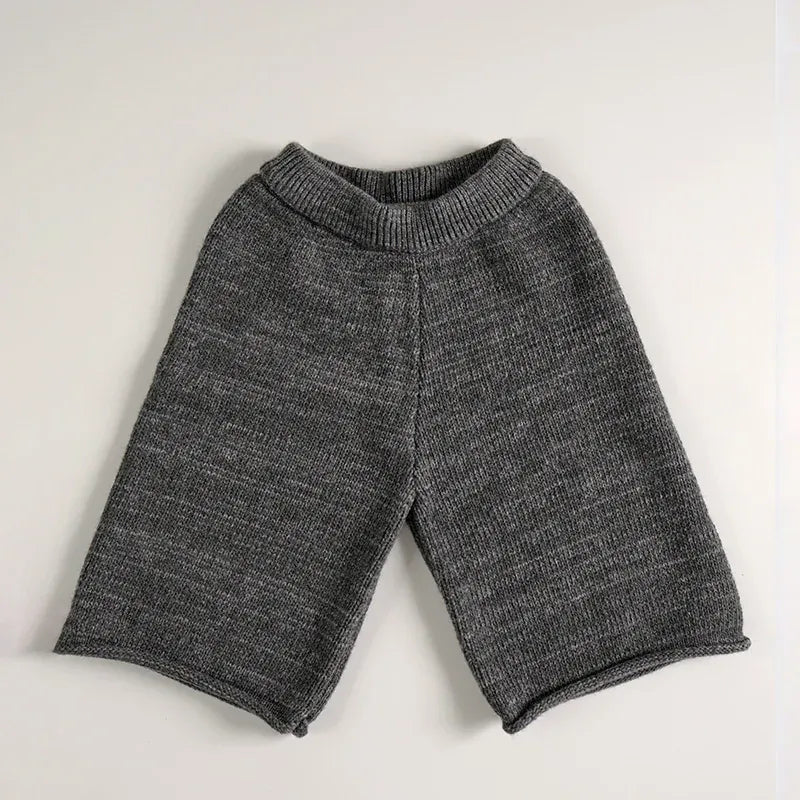 ノースリーブセットアップ gray Pants / 12M  80CM キッズベスト/パンツ ニットアシメベスト/ニットワイドパンツ【mh0008335】