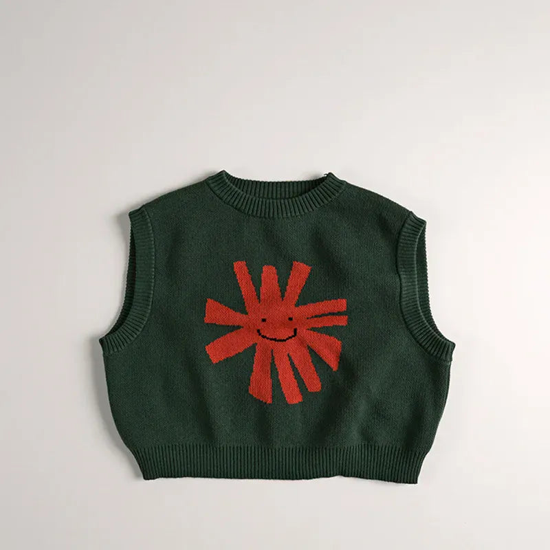 ベスト Green / 12M  80CM キッズベスト キャラクター柄ニットベスト【mh0008341】