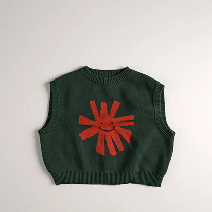 ベスト Green / 12M  80CM キッズベスト キャラクター柄ニットベスト【mh0008341】