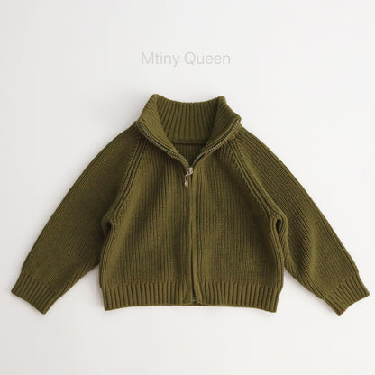 カーディガン・パーカー green / 80cm ニットカーディガン ジップアップジャケット【mh0011782】