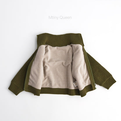カーディガン・パーカー Green thick cotton / 80cm ニットカーディガン ジップアップジャケット【mh0011782】