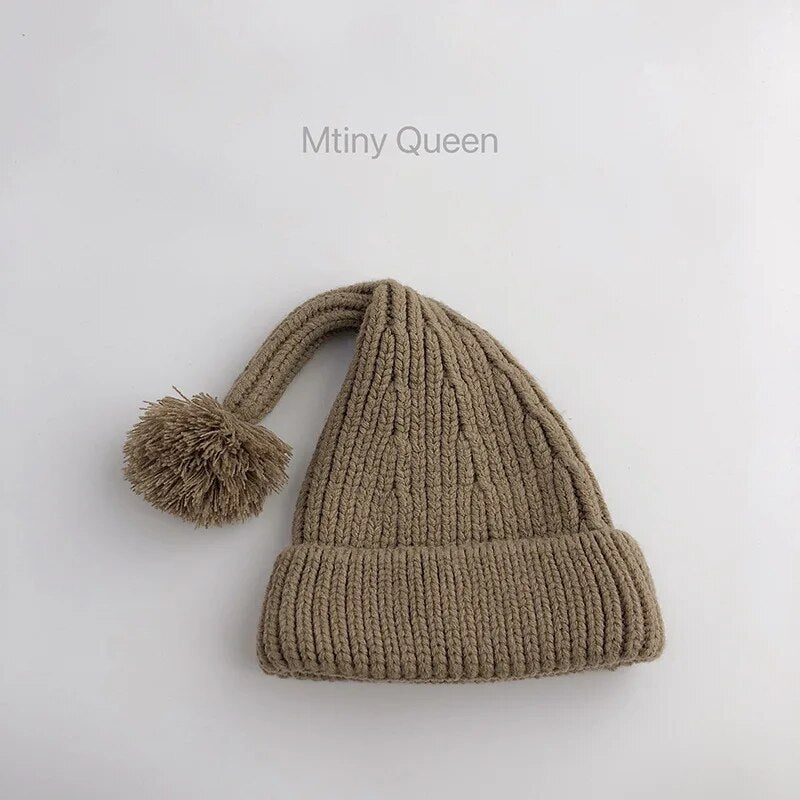 ベビー用帽子 Grey / One Size キッズ帽子 ニット とんがり ぽんぽん ニットキャップ ニット帽 帽子 ピクミン帽子 ユニセックス 男の子 女の子 子供服【mh0003133】