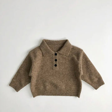 ニット・セーター Khaki / 80cm キッズトップス ポロ襟ニットセーターシャツ 2カラー【mh0006915】