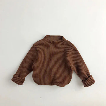 ニット・セーター キッズトップス ニットハイネックカットソー 首元ゆったり 無地 シンプル ベーシック【mh0003473】
