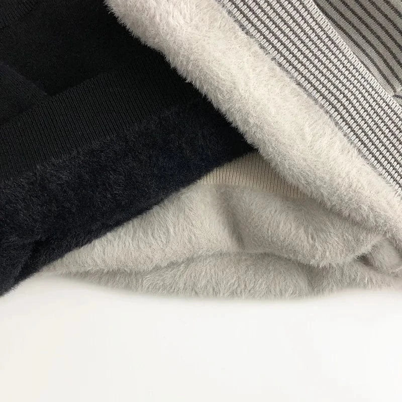 ニット・セーター キッズトップス 無地 ボーダー 裏フリースニットセーター ハイネック ボトルネックカットソー【mh0003577】