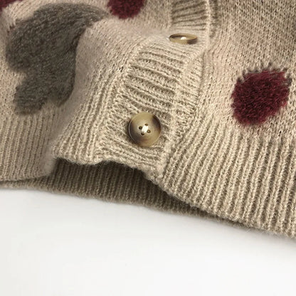 カーディガン・パーカー キッズカーディガン ニットセーター 雲ドット水玉刺繍【mh0004201】