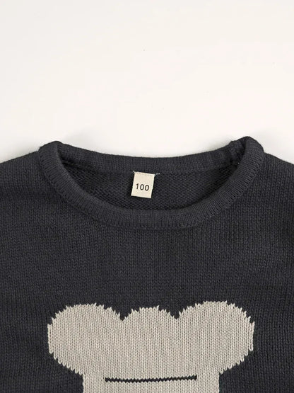 ノースリーブセットアップ キッズトップス/パンツ ベアくまニットベスト/ニットハーフパンツ【mh0006836】