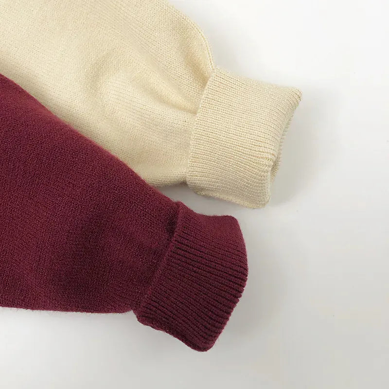 ニット・セーター キッズトップス アシメボタンハイネックボトルネックニットセーター【mh0007872】