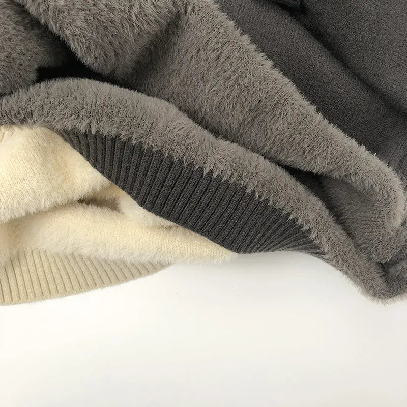 ニット・セーター キッズトップス 裏ファーフリースフーディニットプルオーバーセーター【mh0008022】