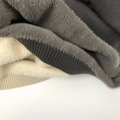 ニット・セーター キッズトップス 裏ファーフリースフーディニットプルオーバーセーター【mh0008022】