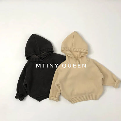 ニット・セーター キッズトップス 裏ファーフリースフーディニットプルオーバーセーター【mh0008022】