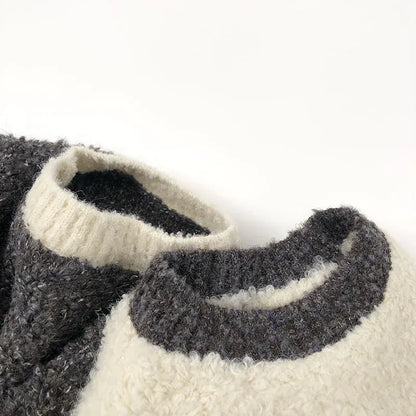 ニット・セーター キッズトップス もこもこバイカラーニットセータープルオーバー【mh0008023】