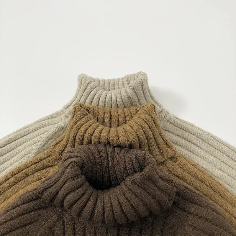 ニット・セーター キッズトップス シンプルリブニットタートルネックセーター【mh0008154】