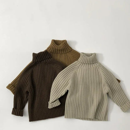 ニット・セーター キッズトップス シンプルリブニットタートルネックセーター【mh0008154】