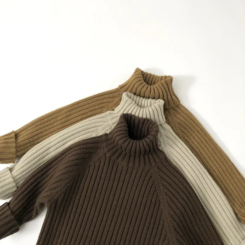 ニット・セーター キッズトップス シンプルリブニットタートルネックセーター【mh0008154】