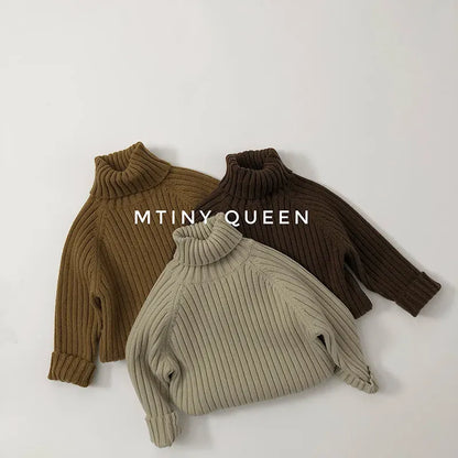 ニット・セーター キッズトップス シンプルリブニットタートルネックセーター【mh0008154】