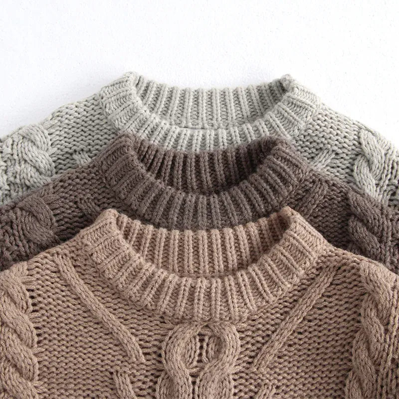 ニット・セーター キッズトップス アランニットケーブル編みざっくりセーター【mh0008185】