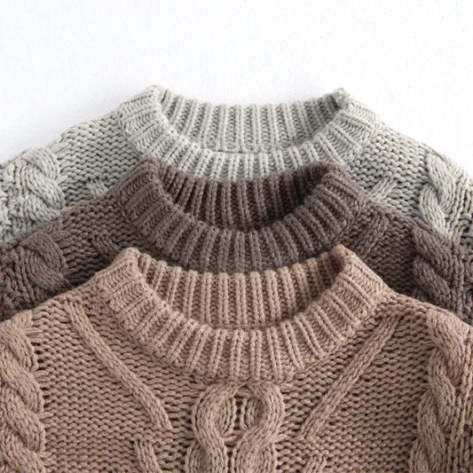 ニット・セーター キッズトップス アランニットケーブル編みざっくりセーター【mh0008185】