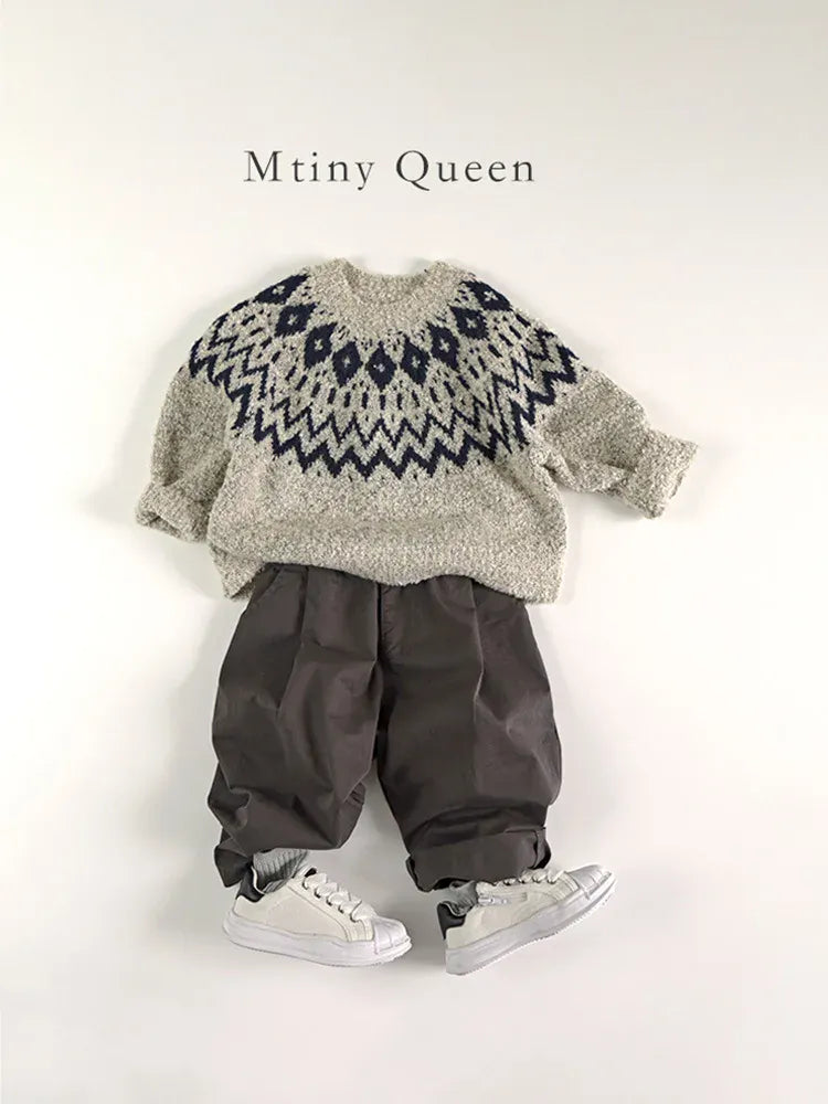 ニット・セーター キッズトップス ノルディック柄ニットセーター【mh0008336】