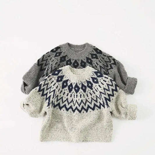 ニット・セーター キッズトップス ノルディック柄ニットセーター【mh0008336】