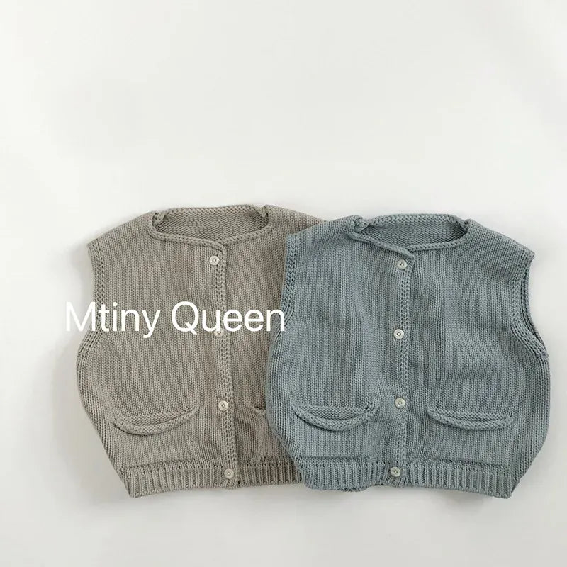 ベスト キッズベスト シンプル前あきニットベスト【mh0008350】