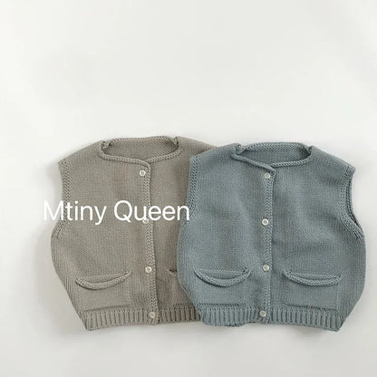 ベスト キッズベスト シンプル前あきニットベスト【mh0008350】