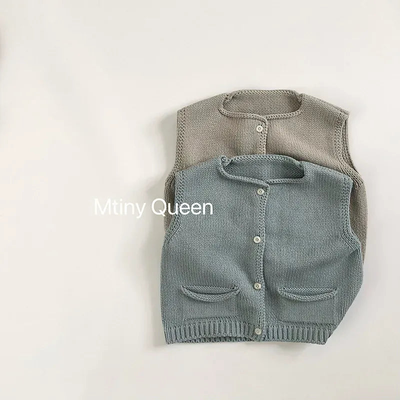 ベスト キッズベスト シンプル前あきニットベスト【mh0008350】