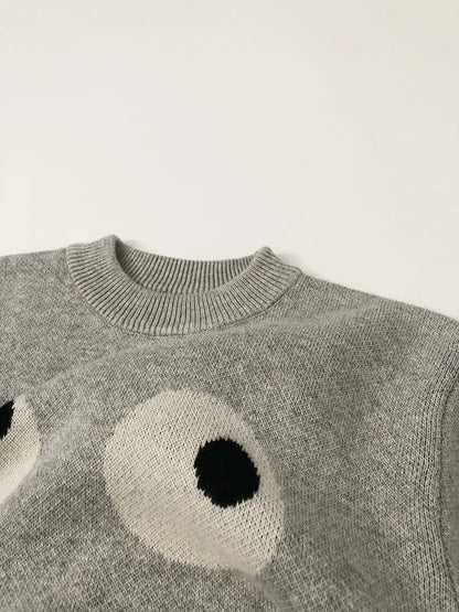 ニット・セーター キッズトップス ファニーフェイスデザインニット長袖セーター【mh0008411】