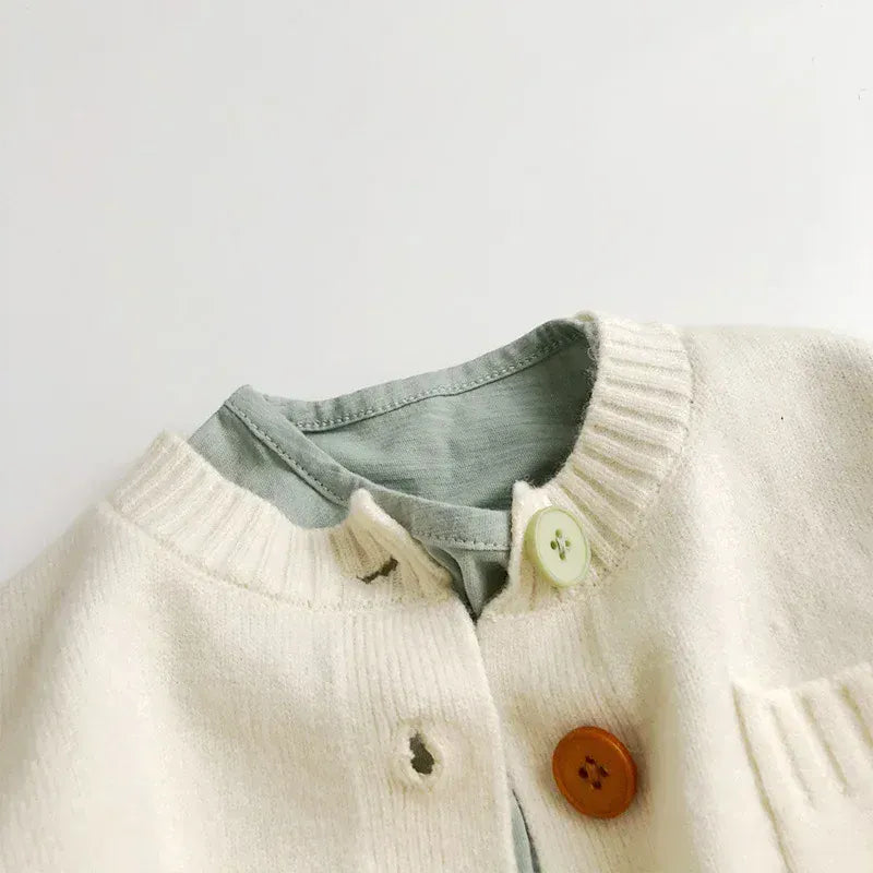 カーディガン・パーカー キッズカーディガン ボタンアクセントシンプルニットジャケット【mh0008949】