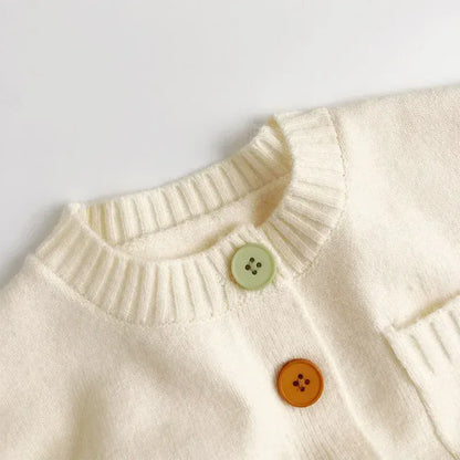 カーディガン・パーカー キッズカーディガン ボタンアクセントシンプルニットジャケット【mh0008949】