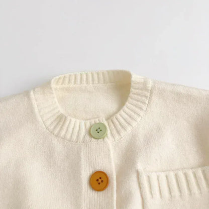 カーディガン・パーカー キッズカーディガン ボタンアクセントシンプルニットジャケット【mh0008949】