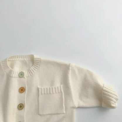 カーディガン・パーカー キッズカーディガン ボタンアクセントシンプルニットジャケット【mh0008949】