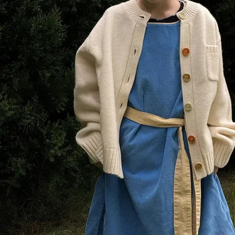 カーディガン・パーカー キッズカーディガン ボタンアクセントシンプルニットジャケット【mh0008949】