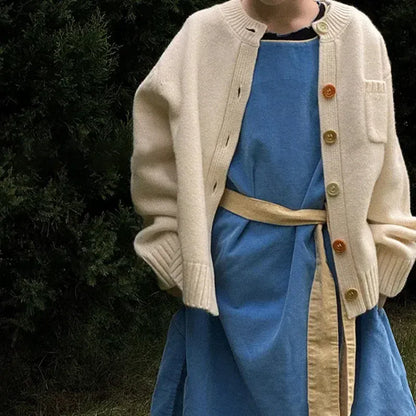 カーディガン・パーカー キッズカーディガン ボタンアクセントシンプルニットジャケット【mh0008949】