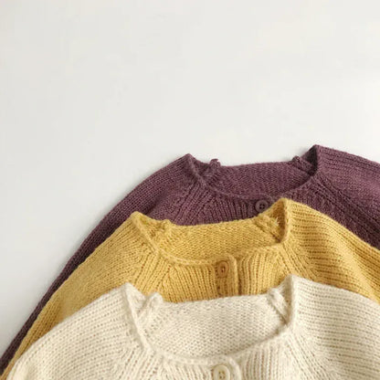 カーディガン・パーカー キッズカーディガン ざっくりニットシンプルカーディガンジャケット【mh0008951】