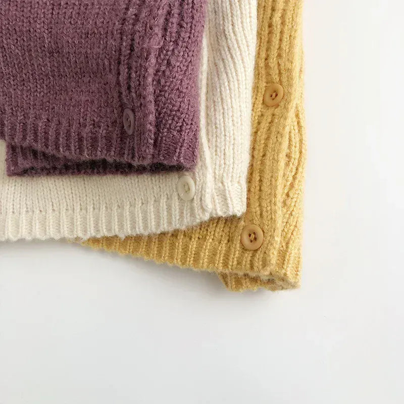 カーディガン・パーカー キッズカーディガン ざっくりニットシンプルカーディガンジャケット【mh0008951】