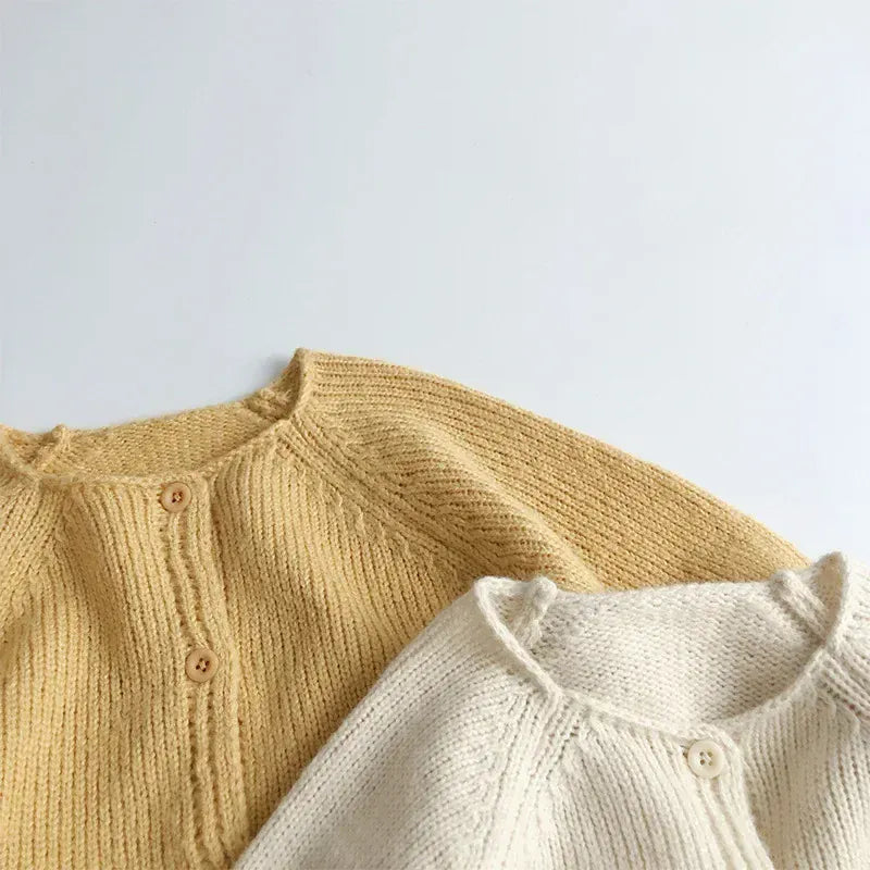 カーディガン・パーカー キッズカーディガン ざっくりニットシンプルカーディガンジャケット【mh0008951】