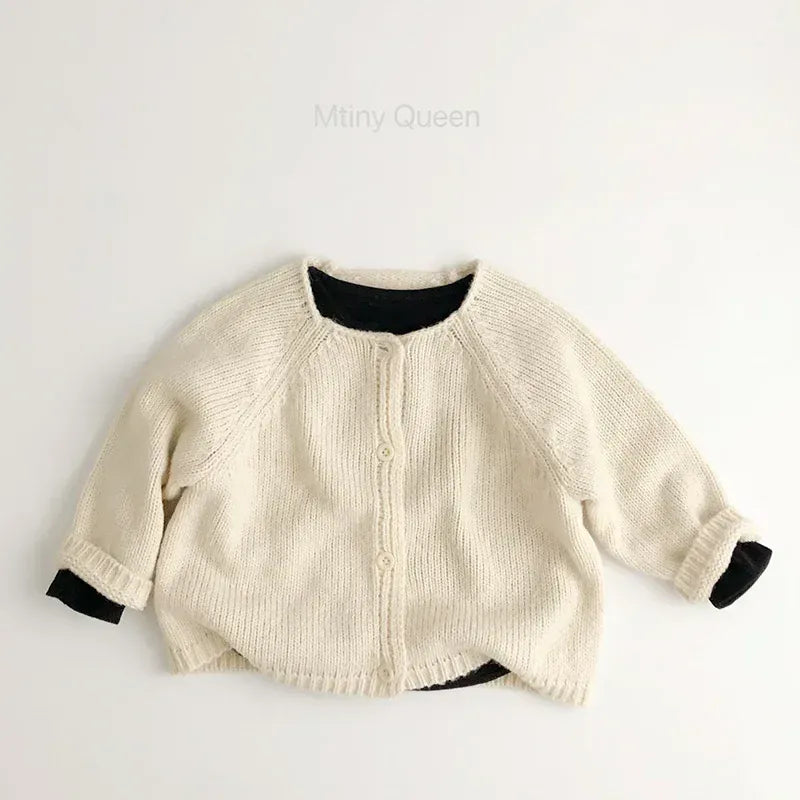 カーディガン・パーカー キッズカーディガン ざっくりニットシンプルカーディガンジャケット【mh0008951】