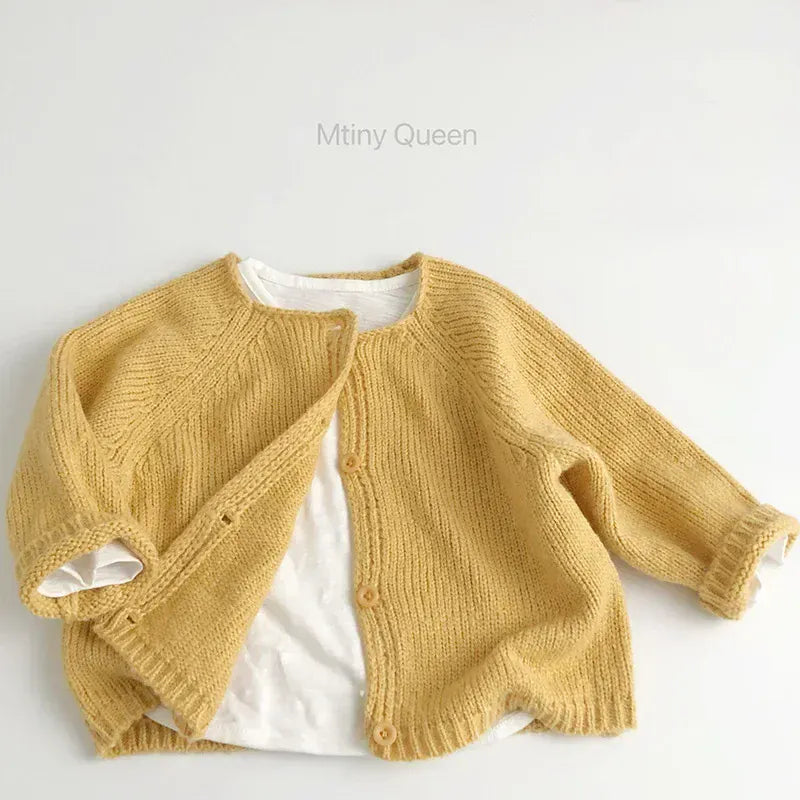 カーディガン・パーカー キッズカーディガン ざっくりニットシンプルカーディガンジャケット【mh0008951】