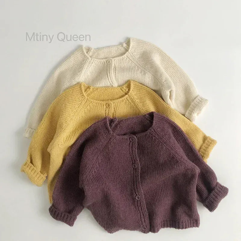 カーディガン・パーカー キッズカーディガン ざっくりニットシンプルカーディガンジャケット【mh0008951】