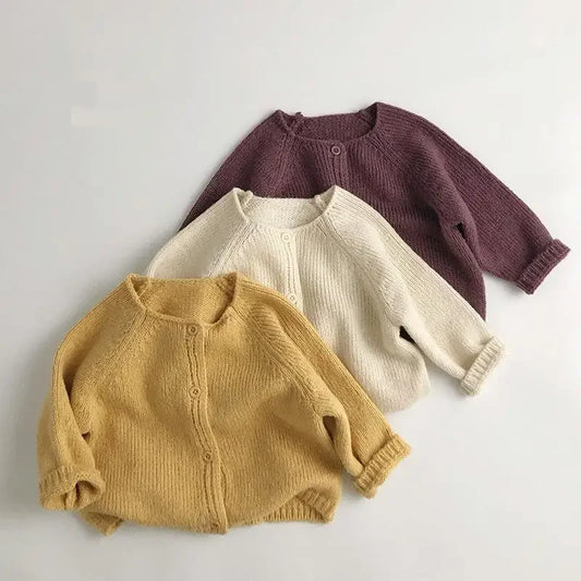 カーディガン・パーカー キッズカーディガン ざっくりニットシンプルカーディガンジャケット【mh0008951】